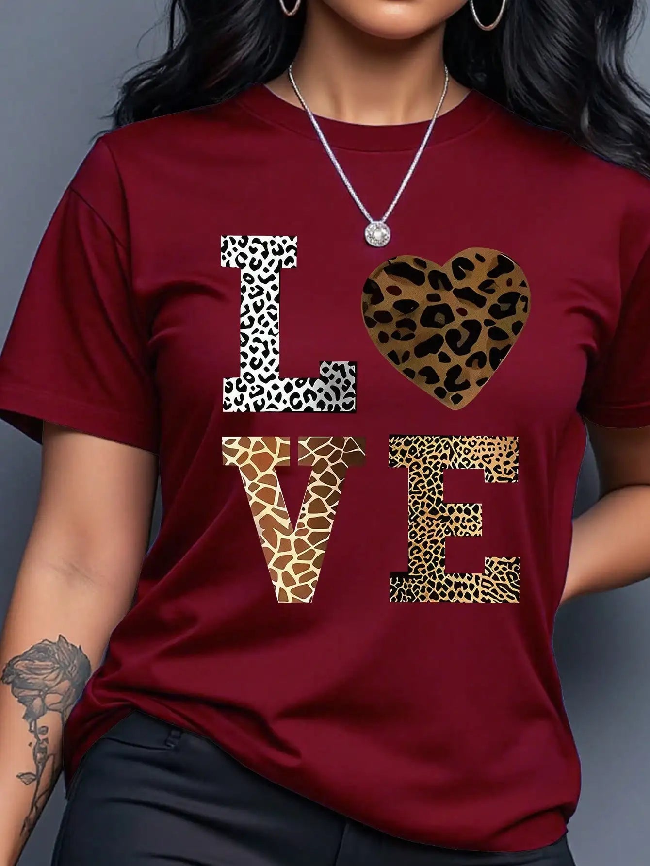 Women's Yellow T-Shirt with Gold Rose Print, Round Neck Short Sleeve Casual Top