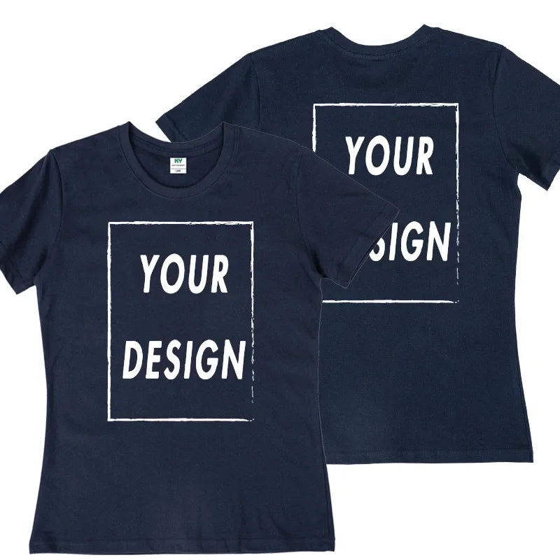 UE Size Custom Team T-shirt for Women, Add Your Own Design in Front and Back, Print and Text, High-quality T-shirt for Men