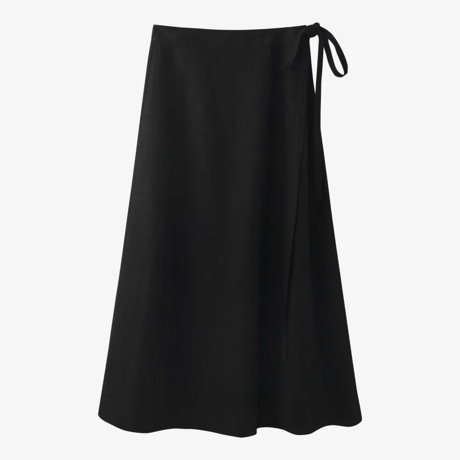 AS 2025 spring summer woman  linen one pieces  wrap skirts adjustable waist 2cm skirt high quality linen lady wear